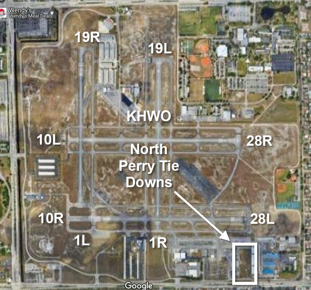 North Perry Tie Downs Airport Location